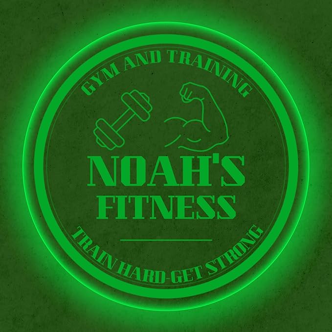 Custom Gym LED Sign – Personalized Color Changing Acrylic Wall Decor for Home Gym, Workout Room, or Man Cave (Gym, 16 INCHES)