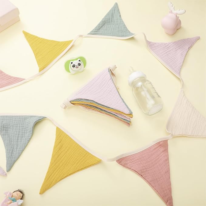 Oudain 2 Pcs Pennant Banner Flags Nursery Garland Triangle Bunting Flags - Image 3