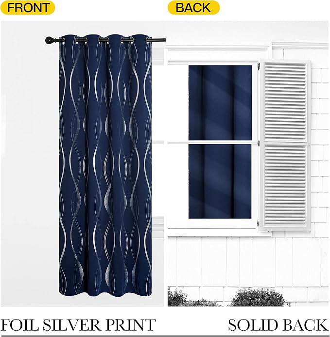 NICETOWN Navy Blue Blackout Curtains Panels - Image 6