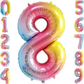 40" Rainbow Foil Number 8 Balloon by TNCDJKPA