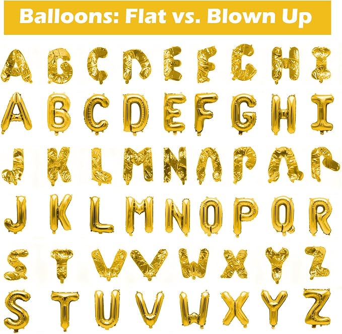 52 Pcs Gold Letter Balloons, Custom 2 Set A-Z Set - Image 4