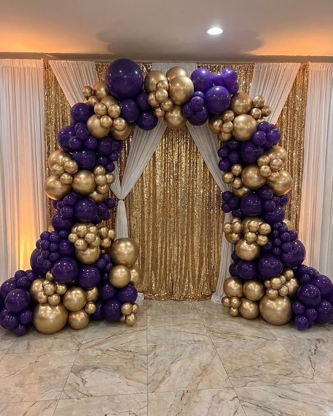 Purple and Gold Balloon Garland Arch Kit - Image 5