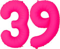 Pink Birthday Number 39 Balloons 40IN Fluorescent Pink 93 Foil Balloon | by YOIOZAIZAI