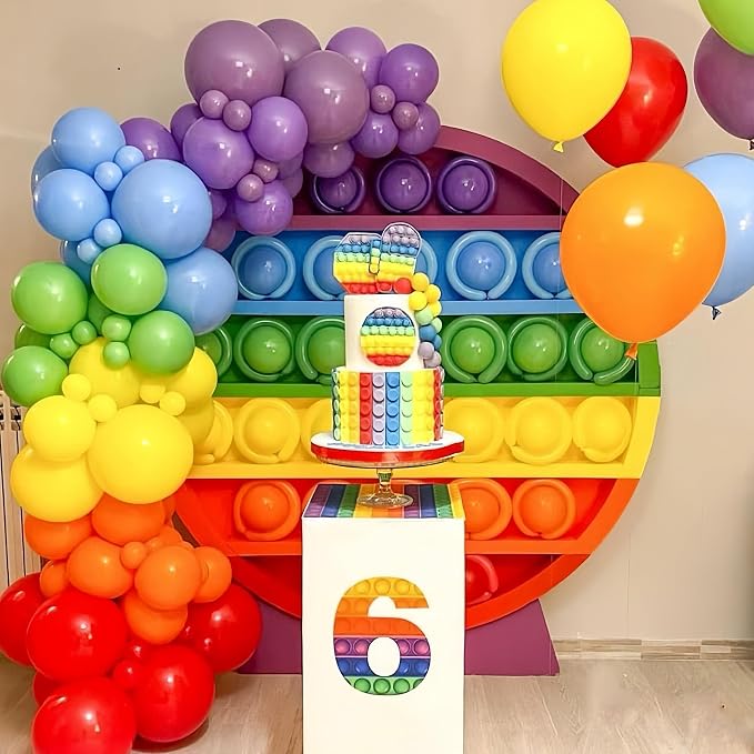 Voircoloria 98pcs Rainbow Balloons Garland Arch Kit, 18 12 10 5 Inch | - Image 3