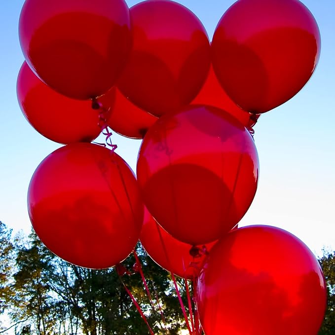 Voircoloria 105pcs Red Party Latex Balloons, 12inch | - Image 4
