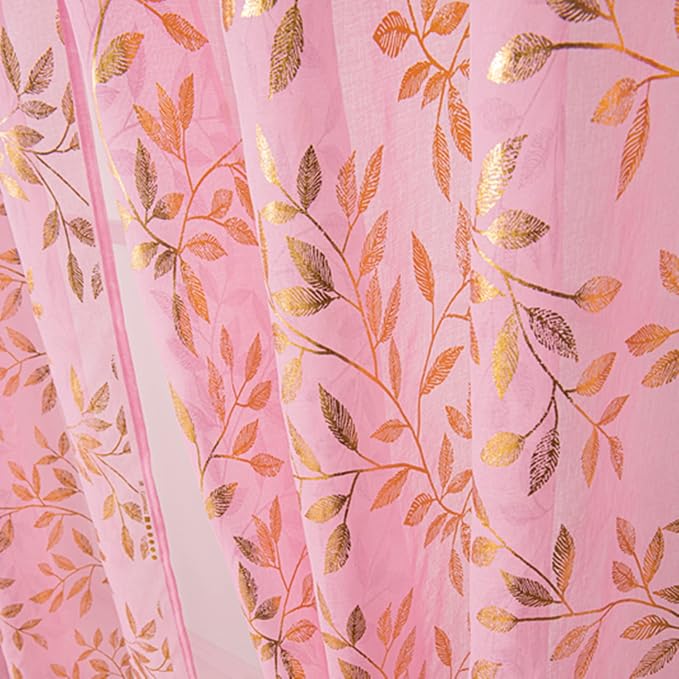 Sutuo Home Pink Sheer Curtains 84 Inches Long 2 Panels Set, Privacy Voile - Image 6