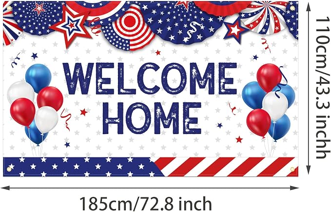 Sumind Large Welcome Home Banner Military Red White and Blue Welcome Home - Image 2