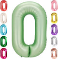 Number 0 Balloon Birthday Decorations, 40In Sage-Green Balloons by Mluchee