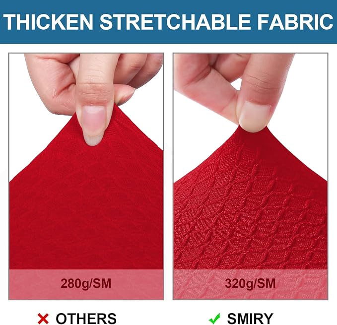 Smiry Waterproof Seat Covers for Dining Room Chairs, No Rear Covers | Stretch - Image 4