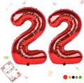 40 inch Number Balloon 0-9 Red Large Number 22 Balloons, Digital Balloons by Smlpuame