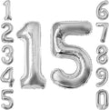 Silver Number 15 Balloon 40 Inch, Radiant Foil by Unknown