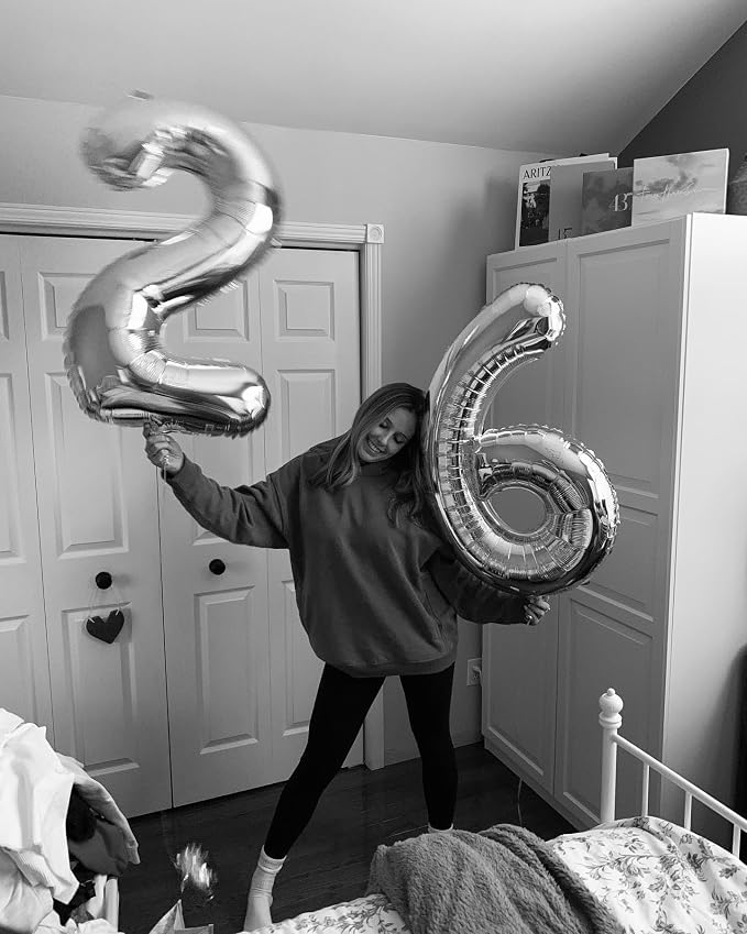 Silver Number 6 Balloon 40 Inch, 6th Birthday Party Decorations Men Women | - Image 9