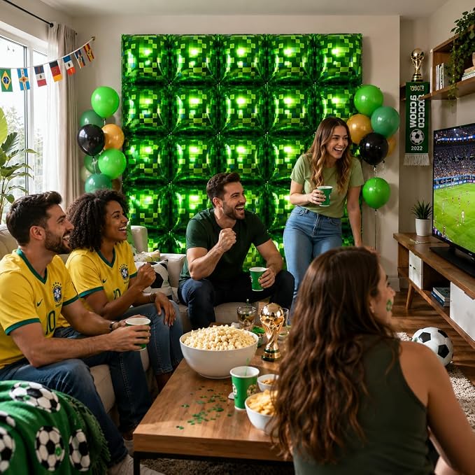 HILAVO Green Pixel Square Balloon Wall - Image 3