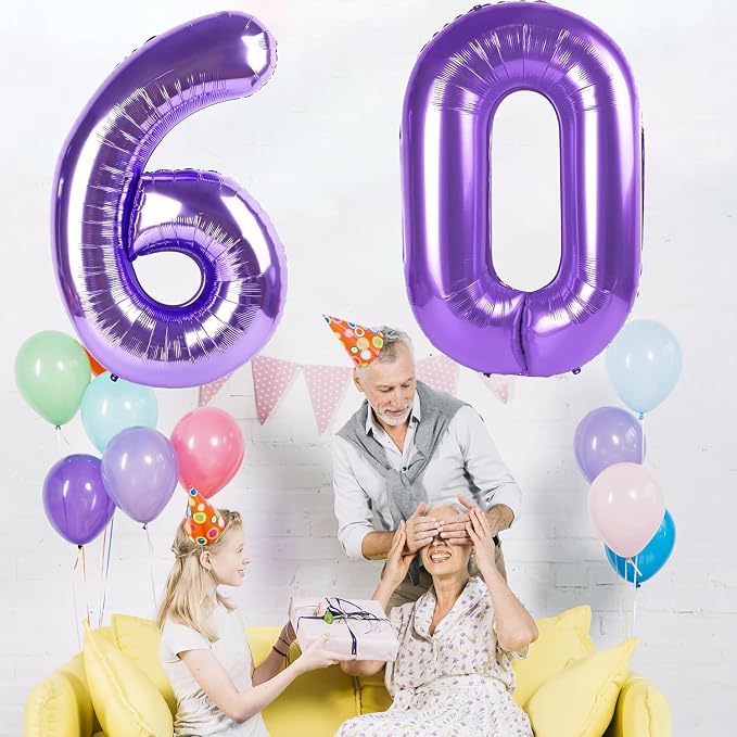 Purple Number Balloons, 40 Inch Purple Balloon 0.Birthday Decoration Children - Image 4