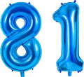 Number 81 Balloons for 81st Birthday Party Decorations, 0-100 Large No.81 by Joycard