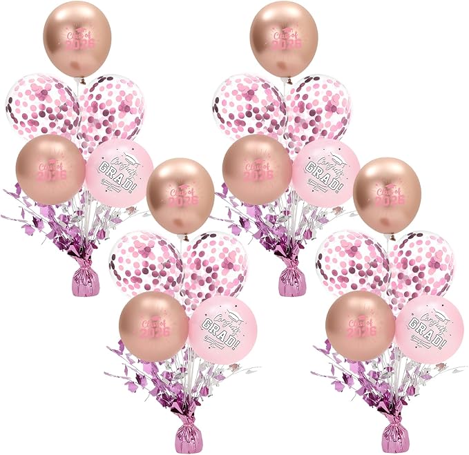 4 Set Pink and Gold 2026 Graduation Table Centerpiece by Unknown