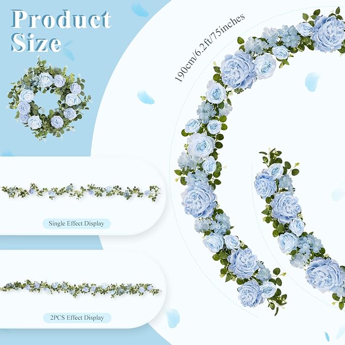 Findosom Total 12.4Ft Artificial Flowers Garlands - Image 6