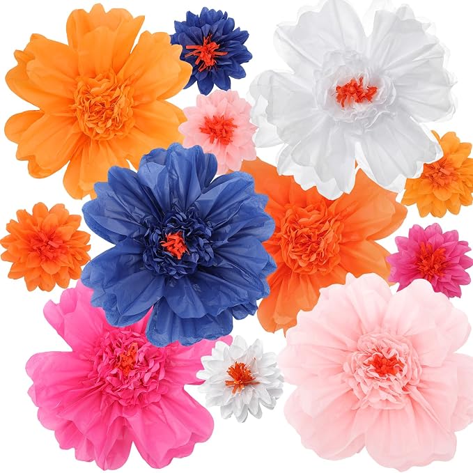 TaoBary Large Colorful Tissue Paper Flowers Giant Fiesta Paper Pom Poms - Image 8