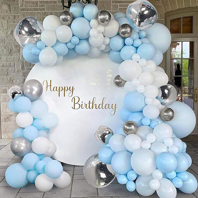Awenztech Light Blue Balloons 12 inch, Pastel Blue Latex Balloon 50pcs Party - Image 6