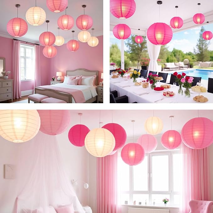 Pink Chinese Paper Lanterns - Image 8