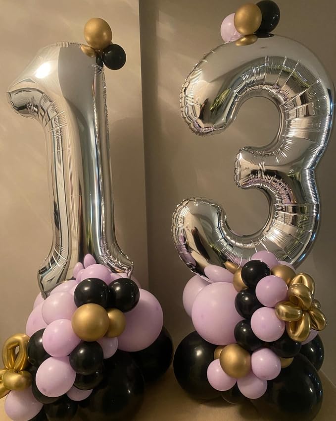 40 Inch Silver 13 Number Balloons Giant Jumbo Huge 13 or 31 Foil Mylar Helium - Image 4