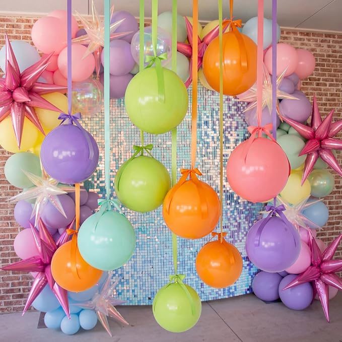 Jenaai 30 Set Pastel Round Foil Balloons Bulk 22 Inch 4d Metallic Giant - Image 5