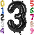 40 Inch Black Number 3 Balloon Birthday Party Decorations by Hadoife