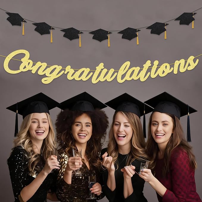 Congratulations Banner Pre-Strung Grad Cap Banner Graduation Decorations 2026 2 - Image 4