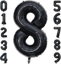 40 Inch Black Number Balloon 8, Large Number Foil Balloons Mylar by PatiCool