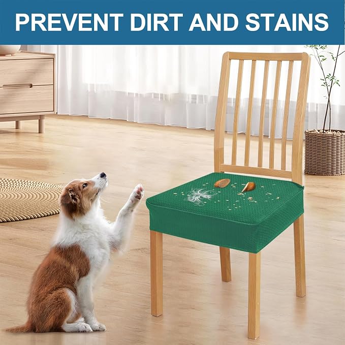 Smiry Waterproof Seat Covers for Dining Room Chairs, No Rear Covers | Stretch - Image 6