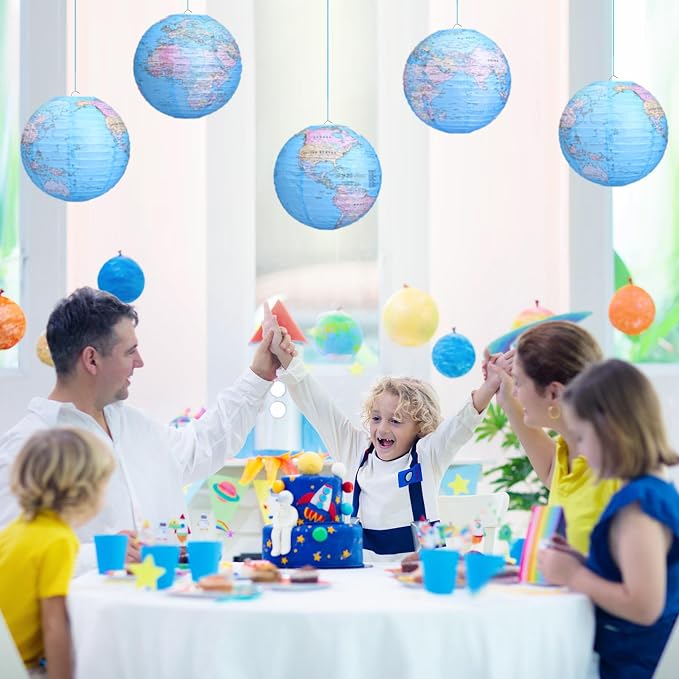 Globe Hanging Paper Lanterns, Around The World Earth Day Decorations, Travel - Image 7