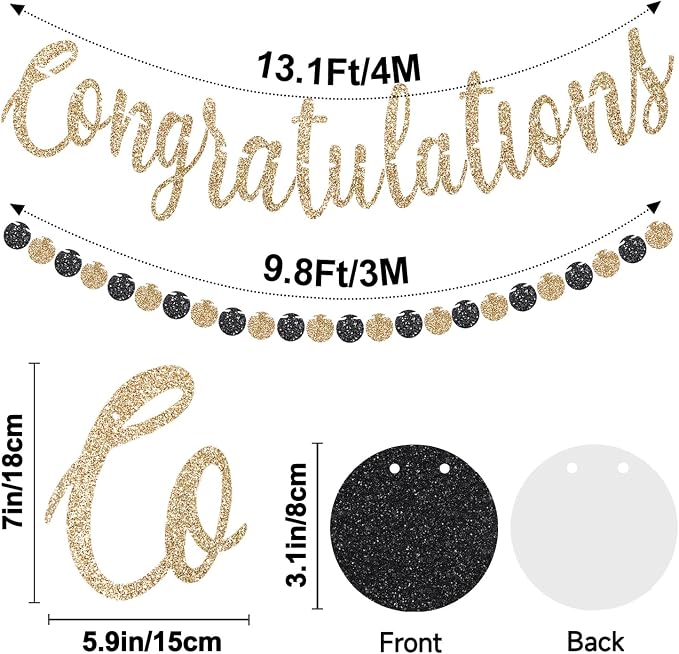 jijAcraft Congratulation Graduation Banner, Pre-strung Congratulation Party - Image 2