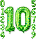 40 Inch Green Pixel Number 10 Balloon, Lime Green Large Foil Number Balloon by Unknown