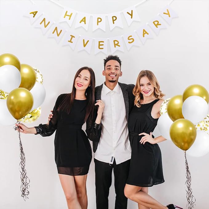 Happy Anniversary Banner Valentines Day Wedding Party Decorations Love Party - Image 3