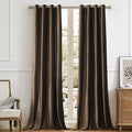 BULBUL Velvet Brown Blackout Curtains 90 inch Long by ModernShinyVelvetCurtains