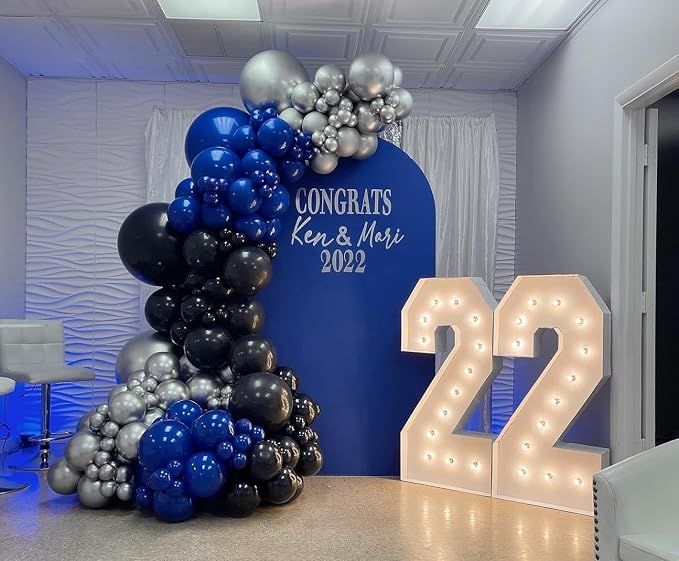 Royal Blue and Black Balloons Arch Garland Kit - Image 4