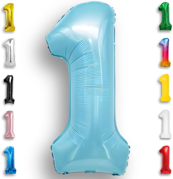 Candy Blue Number Balloon 1 Mylar Foil Balloons 32 inch by Unknown