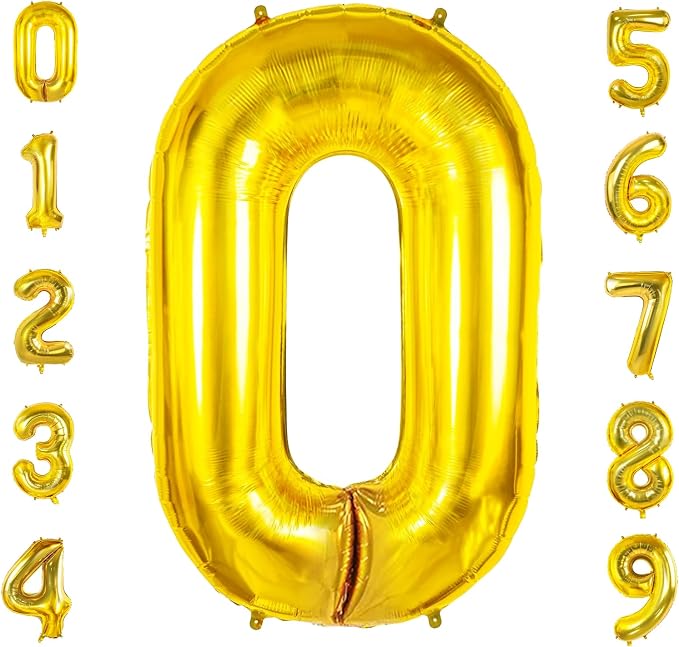 Number 0 Balloons for Birthday Party Decorations, 0-100 Large No.0 Balloons for by Joycard