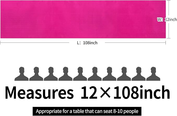 5-Pack Satin Table Runner Fuchsia 12 x 108 inches Long, Table Runners - Image 4