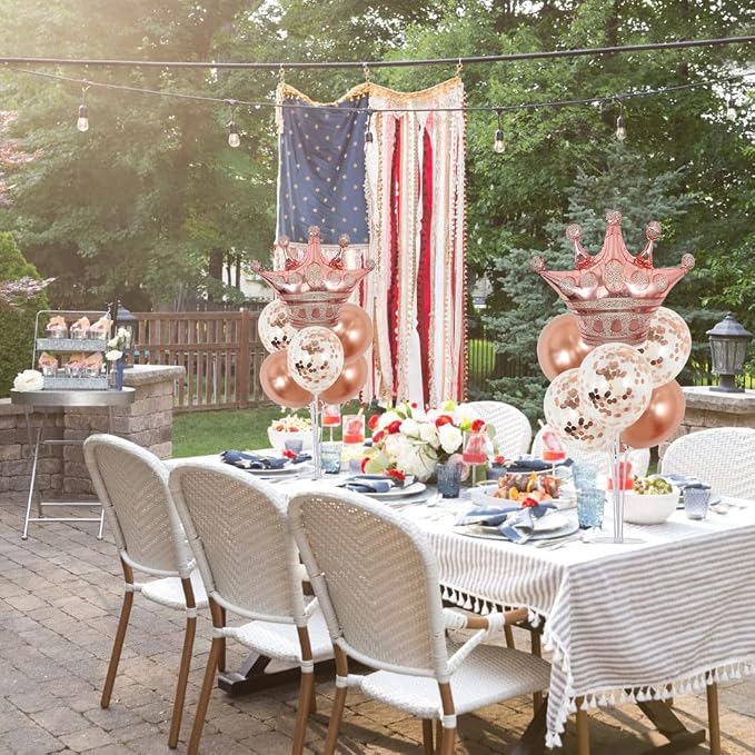 TONIFUL Table Centerpiece Balloons Stand Kit Include Rose Gold Latex Confetti - Image 4