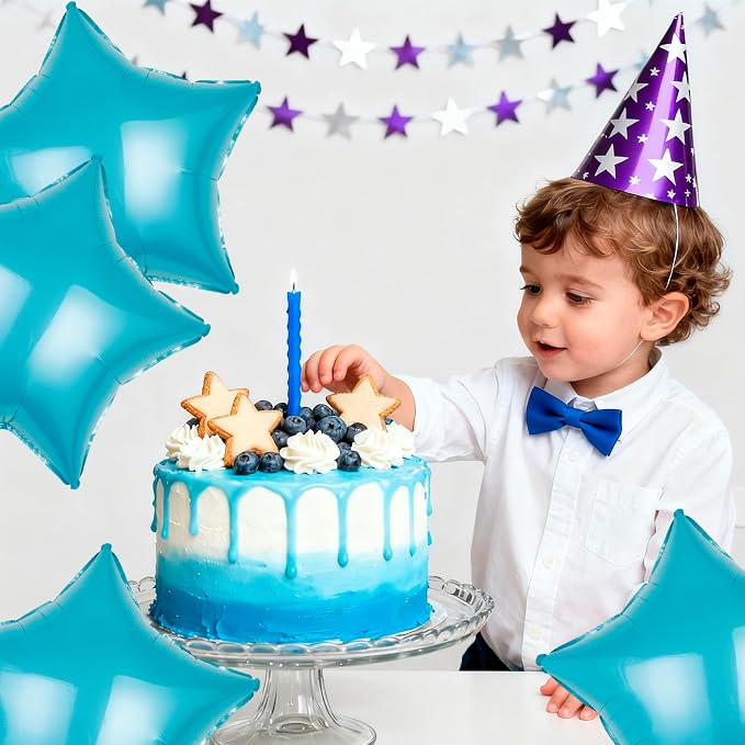 MEETINGU Light Blue Star Shape Foil Balloons 18Inch Light Blue Foil Balloons 10 - Image 4