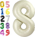 7 Number Balloons Cream 40 Inch Foil Balloon by Argthjy