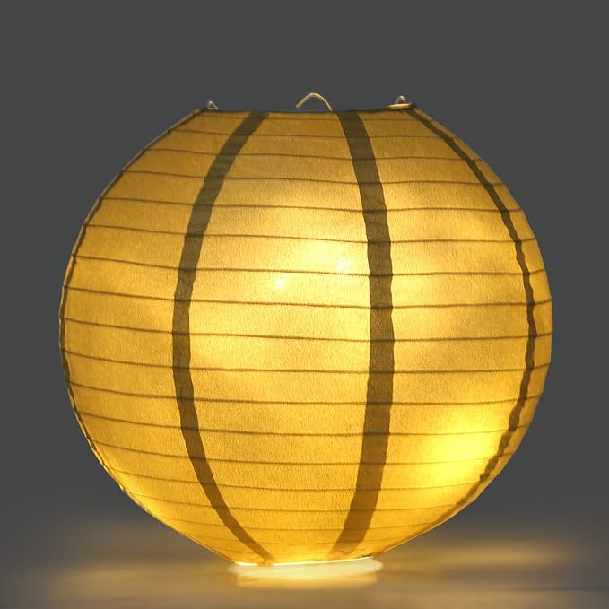 LIHAO 10 Pack Gold Paper Lanterns, 6/8/10/12 Inch, Graduation Party Decor | - Image 5