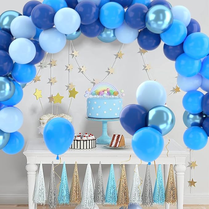 Patimate Blue Balloons Set, Pastel Light Blue Latex Balloons Kit - Image 6