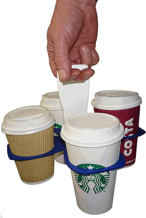 Fold Away Cup Carrier/Caddy Take-Out Coffee Soft Drink Pint Beer Beverage Holder - Image 9