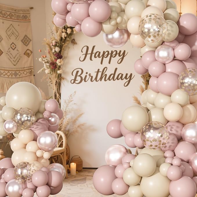 Ouddy Party 129Pcs Dusty Pink Balloons Different Sizes 18 12 10 5 Inch | 6Pcs - Image 5