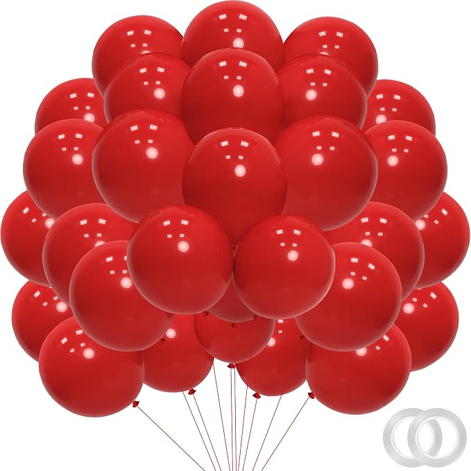 100pcs 12 inch Red Latex Balloons Party Decorations by PatiCool