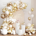 White and Gold Balloon Garland Arch Kit by Unknown