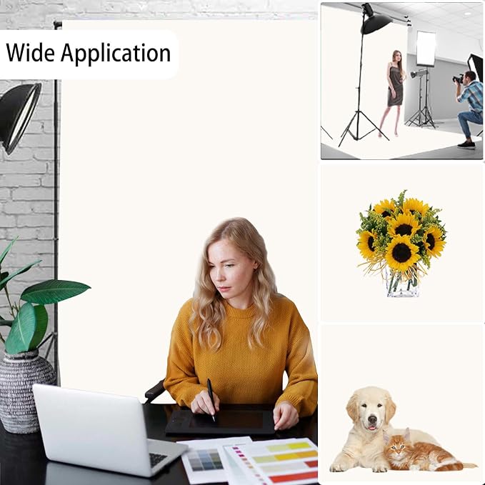 Ivory Photography Backdrop for Photoshoot, Fabric 8x10ft | Versatile Studio - Image 2