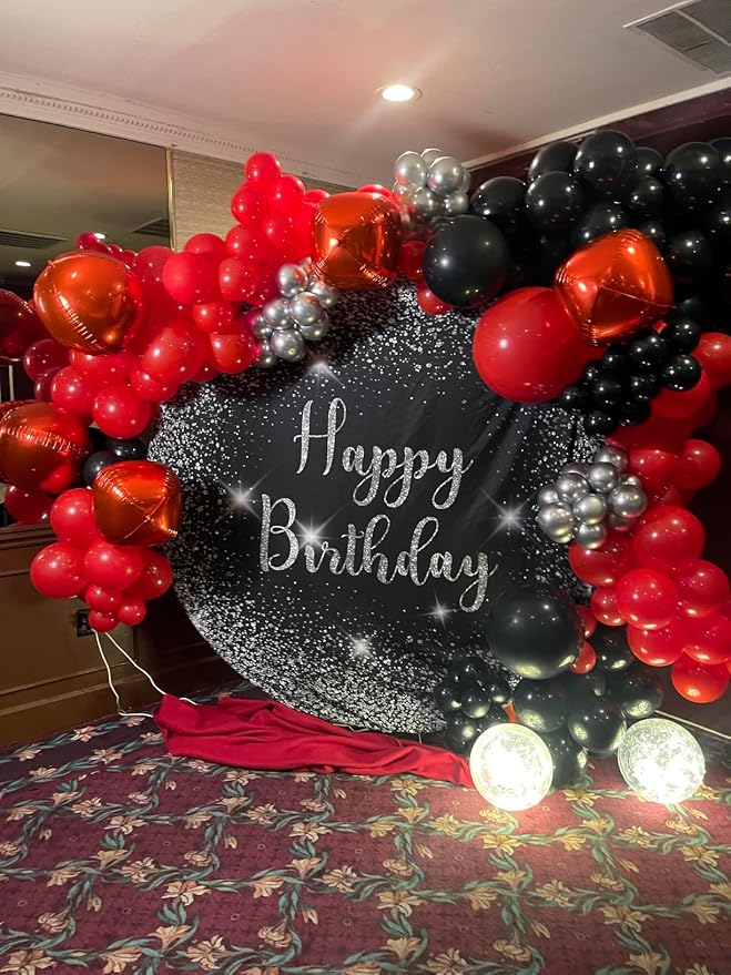 12Pcs Red Round Foil Balloons, Metallic Red Foil Balloon - Image 5